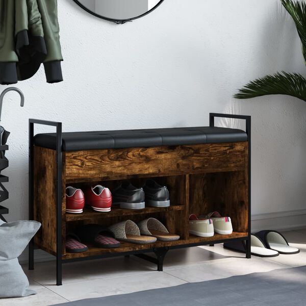 vidaXL skob&aelig;nk 85,5x32x57,5 cm konstrueret tr&aelig; r&oslash;get egetr&aelig;sfarve