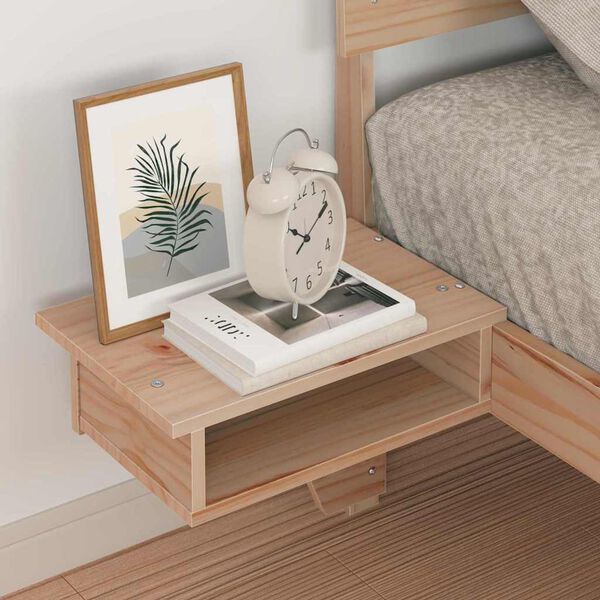 vidaXL Sengestel med hovedgærde Brun 75 x 190 cm Massiv fyrretræ