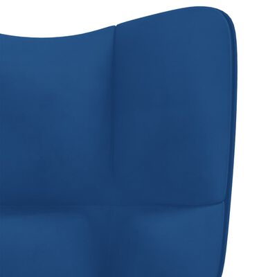 vidaXL lænestol med fodskammel fløjl blå