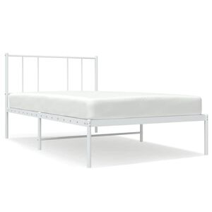 vidaXL sengeramme uden madras med hovedg&aelig;rde 75x190 cm hvid