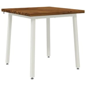 vidaXL 60 x 55 x 75 cm Massivt Akacietr&aelig; Natur og hvid Rektangul&aelig;r