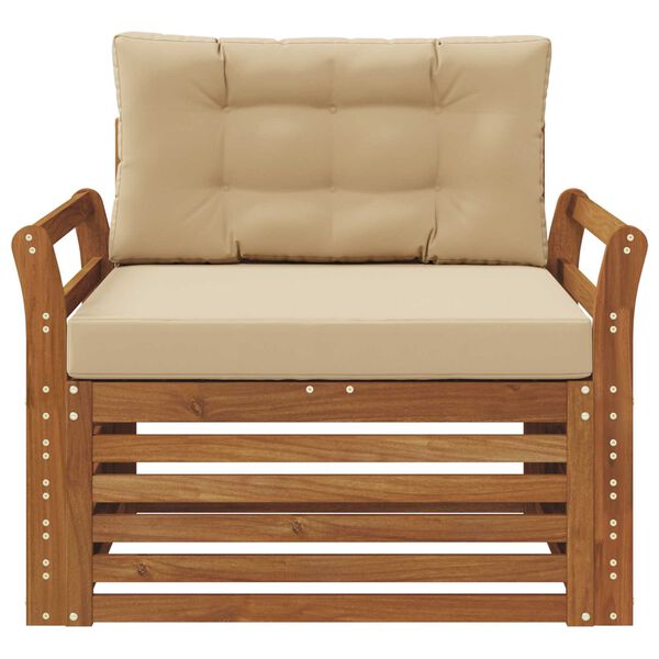 vidaXL Udend&oslash;rs sofagruppe Soli Akacietr&aelig; og polyester Naturfarvet