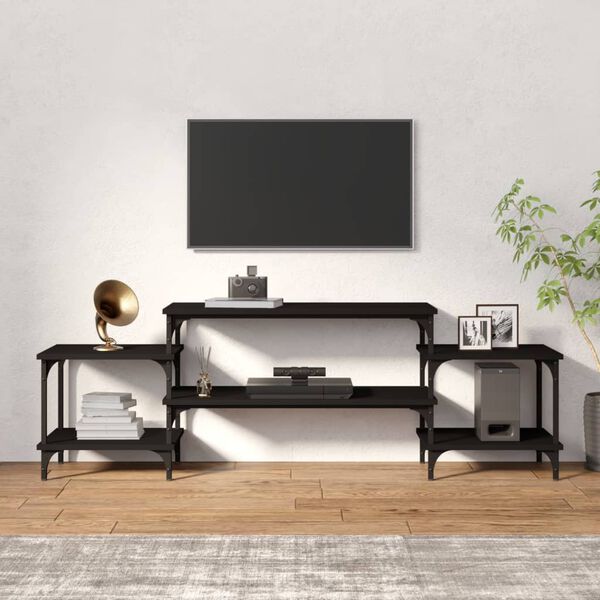 vidaXL tv-bord 157x35x52 cm konstrueret træ sort