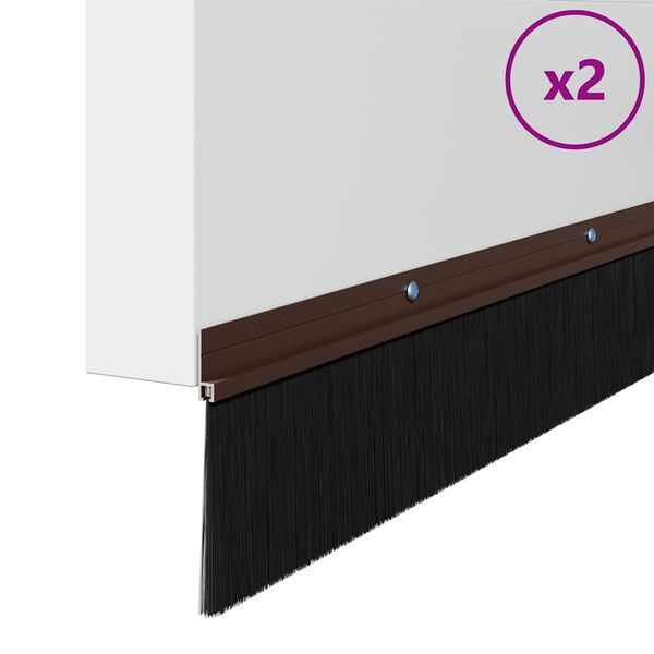 vidaXL Skruemonterede dørbørste tætninger 2 pcs Brun 100 cm