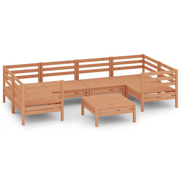 vidaXL lounges&aelig;t til haven 7 dele massivt fyrretr&aelig; gyldenbrun