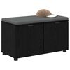 vidaXL Hallb&aelig;nk med pude med opbevaring Sort eg 80 x 46 x 46 cm