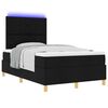vidaXL LED Box Spring Bed med madras Sort 120 x 200 cm Stof