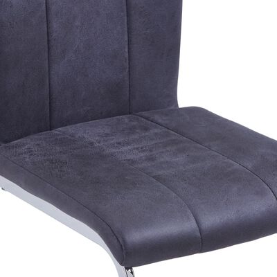 vidaXL spisebordsstole med cantilever 6 stk. imiteret ruskind grå