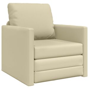 vidaXL 2-i-1 sovesofa 112x174x55 cm kunstl&aelig;der cremefarvet