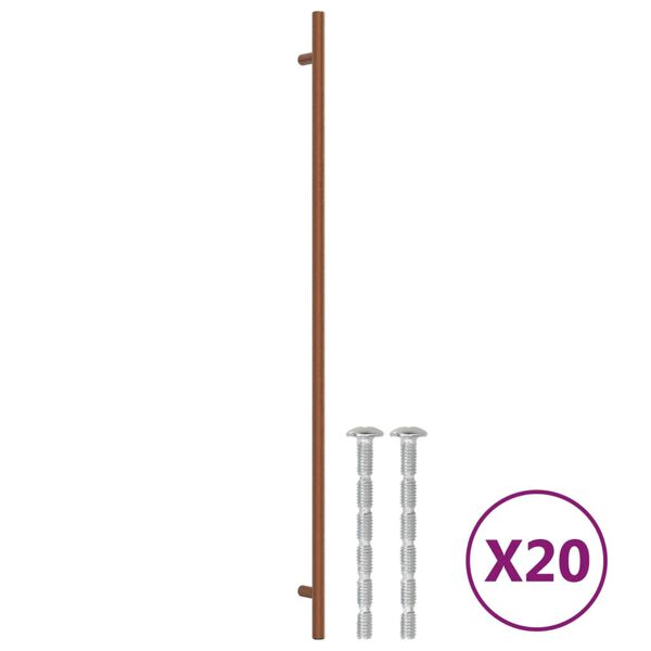 vidaXL skabsh&aring;ndtag 20 stk. 480 mm rustfrit st&aring;l bronzefarvet