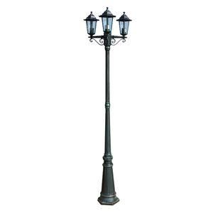 vidaXL lygtep&aelig;l med 3 arme 215 cm aluminium m&oslash;rkegr&oslash;n/sort