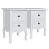 vidaXL sengeborde 2 stk. med 2 skuffer MDF hvid