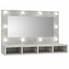 vidaXL spejlskab med LED-lys 90x31,5x62 cm betongr&aring;