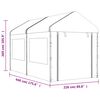 vidaXL pavillon med tag 4,46x2,28x2,69 m polyethylen hvid