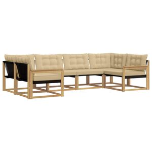 vidaXL Udend&oslash;rs sofagruppe 6 stk. 6-personers Hvid og Beige