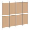 vidaXL 4-panelet rumdivider Beige 200 x 180 cm Stof