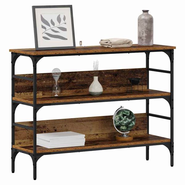 vidaXL Konsolbord Gammelt tr&aelig; 100 x 32 x 75 cm Konstrueret tr&aelig;