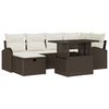 vidaXL Havesofa S&aelig;t med pude med opbevaring 7 pcs Brun Poly rattan