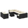 vidaXL sofas&aelig;t til haven 10 dele med hynder polyrattan sort