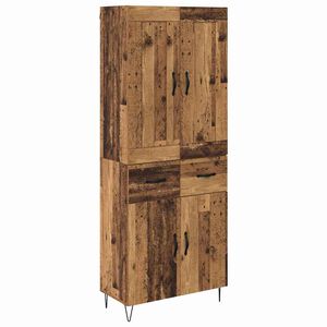 vidaXL Highboard Gammelt tr&aelig; 69,5 x 34 x 180 cm Konstrueret tr&aelig;