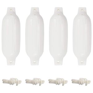 vidaXL b&aring;dfendere til b&aring;d 4 stk. &Oslash; 11x40 cm PVC hvid