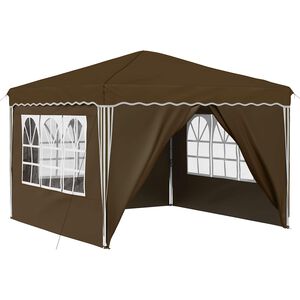 vidaXL Pop-up Festtelt Gr&aring;brun 288 x 288 x 245 cm Oxford stof