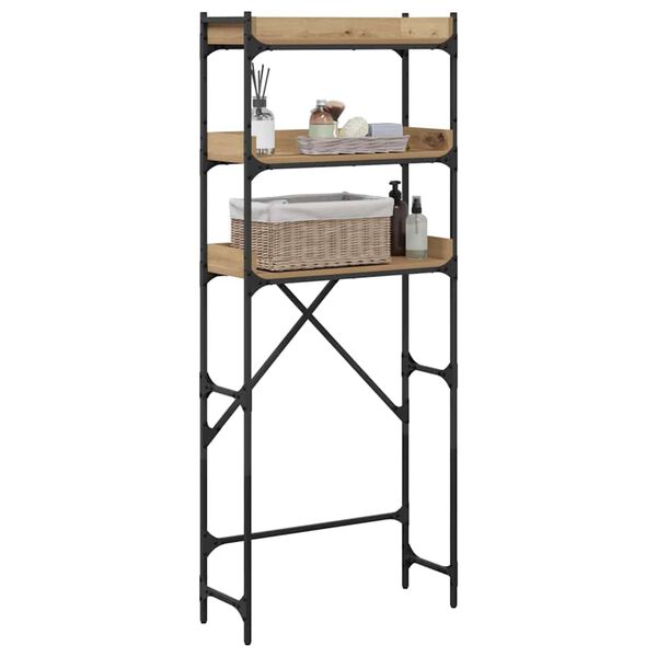 vidaXL Vaskemaskinehylde med hylde Artisan Egetr&aelig; 67 x 25 x 163 cm