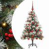 vidaXL Kunstigt juletr&aelig; Gr&oslash;n og hvid 120 cm PVC og metal og plast