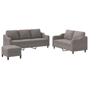 vidaXL sofas&aelig;t 3 dele med hynder stof gr&aring;brun