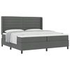 vidaXL Box spring seng med pude M&oslash;rkegr&aring; 200 x 200 cm Stof