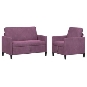 vidaXL Sofa s&aelig;t med opbevaring 2 stk. Lilla Polyester