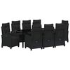 vidaXL Have Spisebordss&aelig;t 9 stk. Sort polyrattan