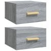 vidaXL v&aelig;gh&aelig;ngte sengeborde 2 stk. 35x35x20 cm gr&aring; sonoma-eg
