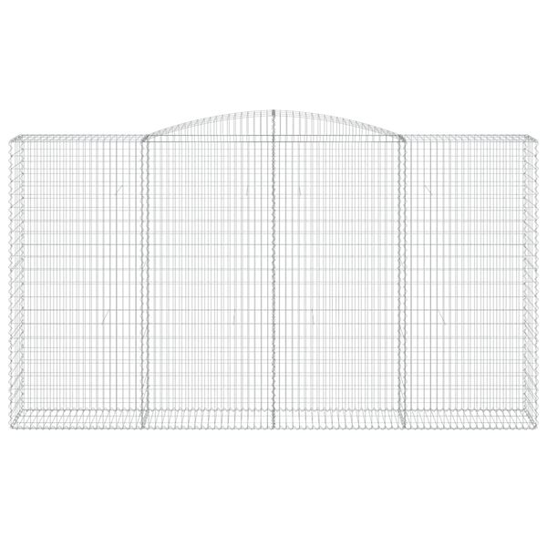 vidaXL buede gabionkurve 15 stk. 400x50x220/240 cm galvaniseret jern