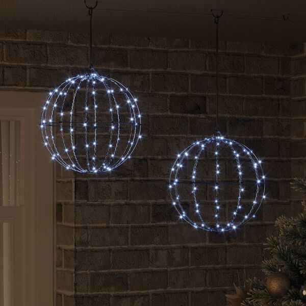 vidaXL Bold med 192 LED'er 2 pcs Kold hvid 31,5 x 31,5 x 32 cm Metal