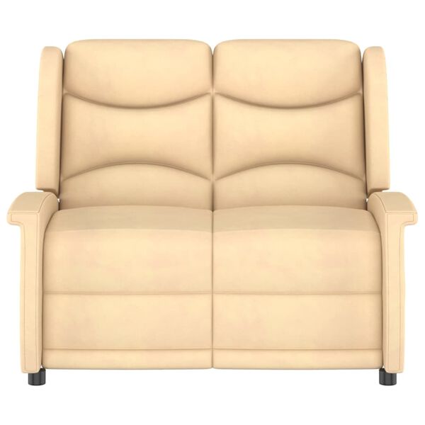 vidaXL 2-personers massagestol mikrofiberstof cremefarvet