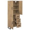 vidaXL Highboard med skuffe 2 pcs Artisan Egetr&aelig; 69,5 x 34 x 180 cm