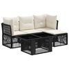 vidaXL Havesofa S&aelig;t 5 stk. Sort polyrattan