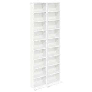 vidaXL CD Skab 2 stk. Hvid 33 x 23,5 x 175 cm Konstrueret tr&aelig;