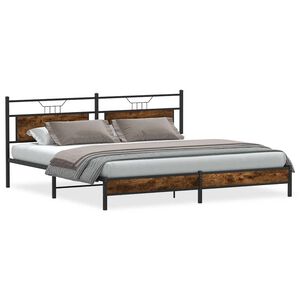 vidaXL sengeramme uden madras 193x203 cm metal r&oslash;get egetr&aelig;sfarve