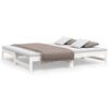 vidaXL daybed med udtr&aelig;k 90x190 cm massivt fyrretr&aelig; hvid