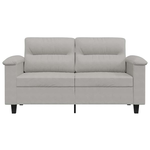 vidaXL 2-personers sofa 120 cm mikrofiberstof lysegr&aring;