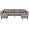vidaXL Sofa med pude 3 pcs Gr&aring;brun Stof