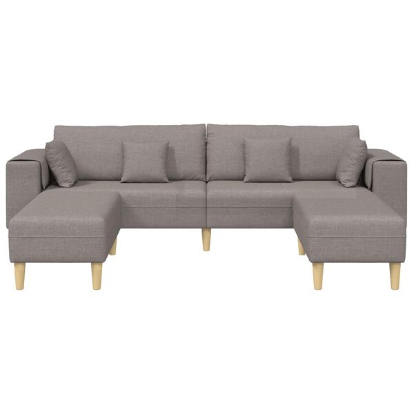 vidaXL Sofa med pude 3 pcs Gr&aring;brun Stof