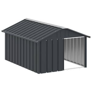 vidaXL hundehus 116,5x153x81,5 cm galvaniseret st&aring;l antracitgr&aring;