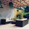 vidaXL lounges&aelig;t til haven 7 dele med hynder polyrattan sort
