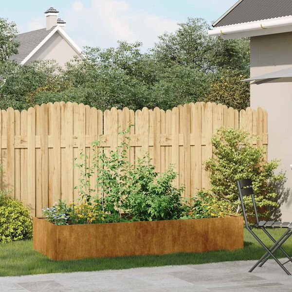 vidaXL plantekasse rustfarvet 200x80x40 cm forvitringsstål