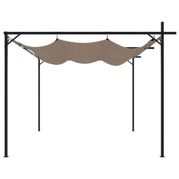 vidaXL pergola med sammenrulleligt tag 295x292x230 cm gråbrun