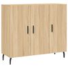 vidaXL skab 90x34x80 cm konstrueret tr&aelig; r&oslash;get egetr&aelig;sfarve