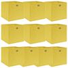 vidaXL opbevaringskasser 10 stk. 32x32x32 stof gul